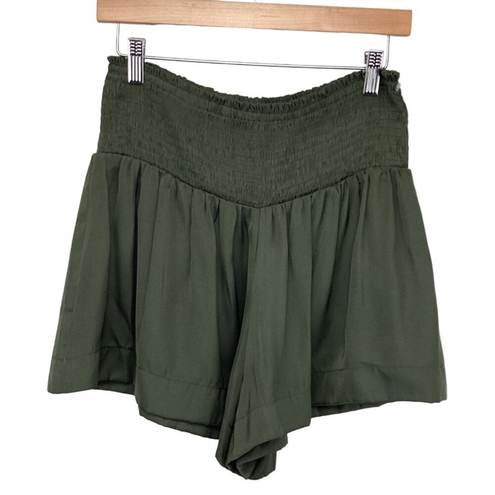 TCEC Shorts Size Medium Olive Green‎ Womens Elastic Waist Stretch
